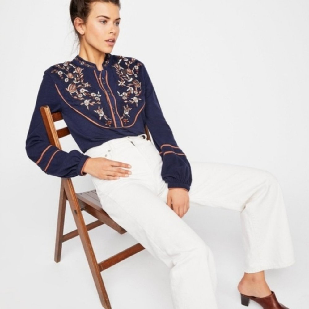 Free People Sundance Kid Western Henley
